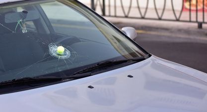 Man’s car almost hit by golf ball on Irish road where there is no golf course… or driving range