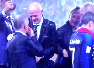 Woman appears to ‘steal’ World Cup winners’ medal during presentation