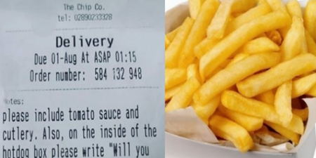 Irishman gets the local chipper to help him propose to his girlfriend
