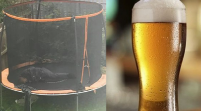 Man decides to sleep outside on a trampoline rather than wake up his angry girlfriend