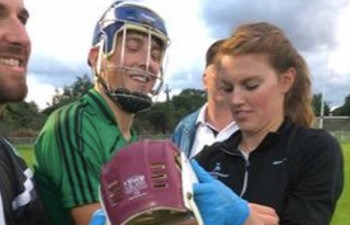 PICS: Hurler gets painful ‘one in a million’ injury as the faceguard from a helmet gets lodged into his arm