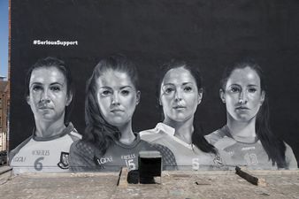 An 18-foot mural of four Gaelic football stars has been erected ahead of the Ladies’ Football Final