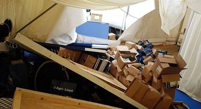 WATCH: Storm Ali wrecked some tents at the Ploughing Championships today