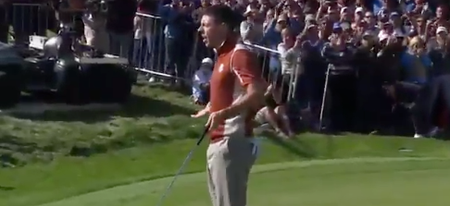 WATCH: Rory McIlroy is getting mixed reactions for this very self-assured celebration at the Ryder Cup