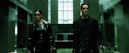 The Matrix lobby shoot-out with only sound effects and the music removed is brilliant viewing