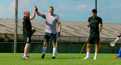 DJ Carey absolutely burns Jamie Redknapp as A League Of Their Own stars show off hurling skills