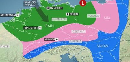 Mainland Europe continues to be pummelled by snow and storms