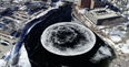 A massive spinning ice disc has formed on a US river