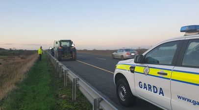Gardaí stop tractor on the motorway for going too slow