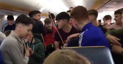 WATCH: Irish students put on a cracking trad performance during a flight