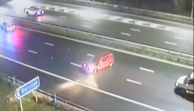 WATCH: The moment police stop a man driving the wrong way down a motorway
