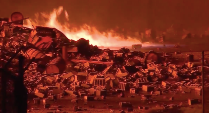 WATCH: 40,000 barrels of bourbon whiskey destroyed in a fire