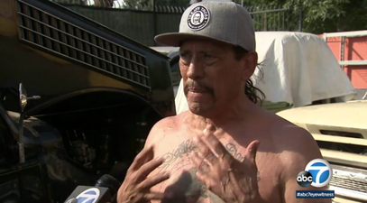 Actor Danny Trejo helps save a special needs child trapped in a car after it overturned