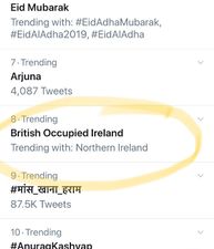 This is why the hashtag #BritishOccupiedIreland is trending on Twitter in India