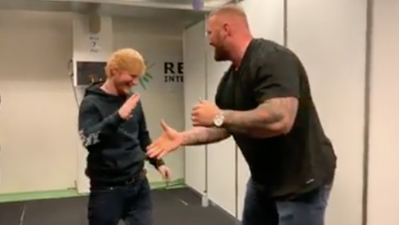 WATCH: The Mountain from Game of Thrones lifts Ed Sheeran over his head like a rag doll
