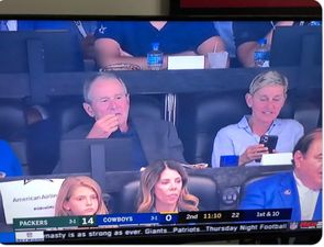 WATCH: Ellen DeGeneres defends herself after attending NFL game with George Bush