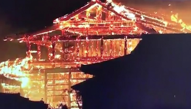 Fire destroys large parts of Shuri castle in Japan as blaze engulfs the beloved world heritage site