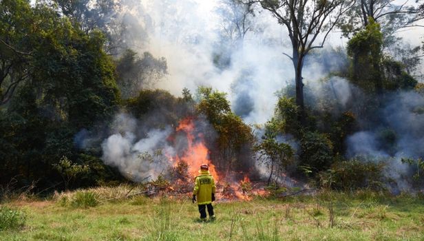 australia fires firefighter arrested