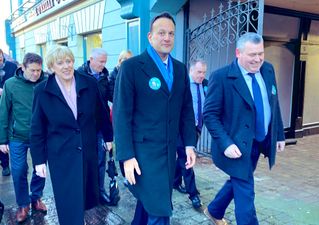 Leo Varadkar hurries away from questions about “corporations and parasite landlords” on campaign trail
