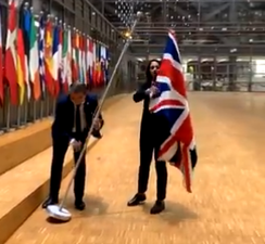 British flag removed from European Council ahead of Brexit hour