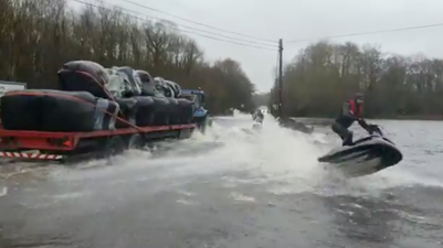 The floods are so bad in Tipperary, people are using Jet Skis