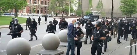 Donald Trump accuses 75-year-old man of staging violent police encounter