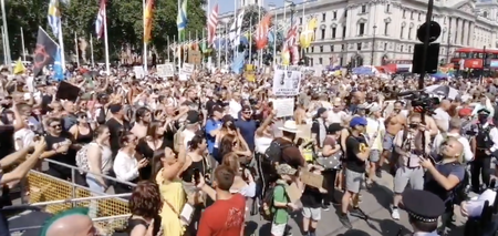 Anti-lockdown protesters in England demand end to lockdown on day lockdown ends