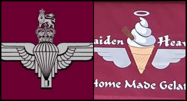 Derry ice cream shop Parachute Regiment logo