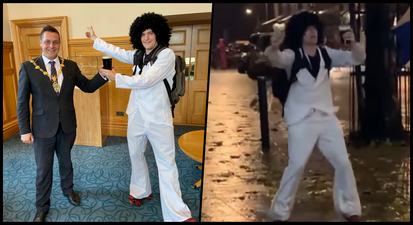 Mayor of Derry commemorates amazing roller-skating pint of Guinness feat