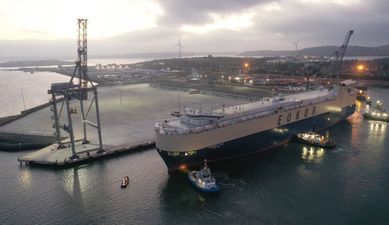Port of Cork welcomes biggest ever car carrier to its docks