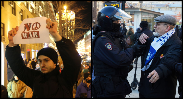 anti war protest russia