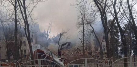 Theatre in Mariupol sheltering hundreds hit by Russian air strike, says Ukrainian officials