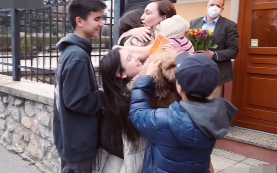 Ukraine little boy reunited mother