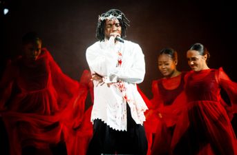 Kendrick Lamar closes Glastonbury with blood-soaked plea for women’s rights