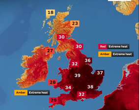 UK may hit “ferocious” 41C as hottest day on record expected to be smashed