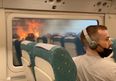 Apocalyptic scenes as train grinds to a halt in the middle of blazing wildfires