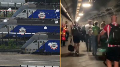 Eurotunnel passengers made to walk following train breakdown below English Channel