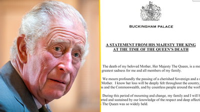Prince Charles issues statement after becoming King