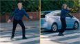 Close call as Paul McCartney tries to pose on Abbey Road crossing