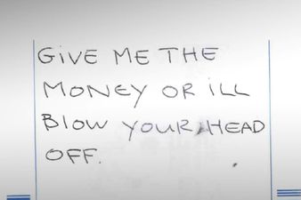 Hapless robber holds up bookies with betting slip note and imaginary shotgun