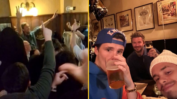 Peter Crouch and David Beckham spotted in Dublin