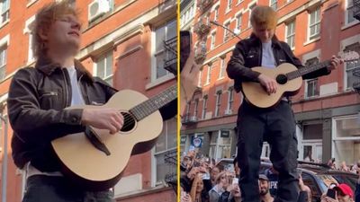 Ed Sheeran celebrates court victory with surprise New York street concert