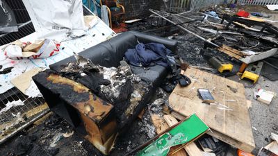 Dublin migrant camp damaged by fire amidst anti-refugee protests