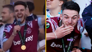 Declan Rice comments during West Ham trophy parade see BBC quickly apologise