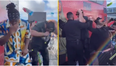 KSI and Logan Paul forced to leave stage as crowd pelts them with bottles of Prime