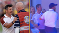 Shane Lowry holds Rory McIlroy back during Ryder Cup car park row