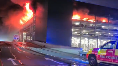 Irish flights cancelled as huge fire breaks out in Luton airport