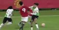 Liverpool youngster escapes red card after brutally ‘punching’ Man United player in the face