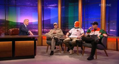 Kneecap ignore RTÉ ‘impartiality’ to show support for Palestine on Late Late Show