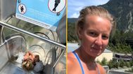 Diver ignores extreme water slide’s ‘no women’ warning and goes down it anyway